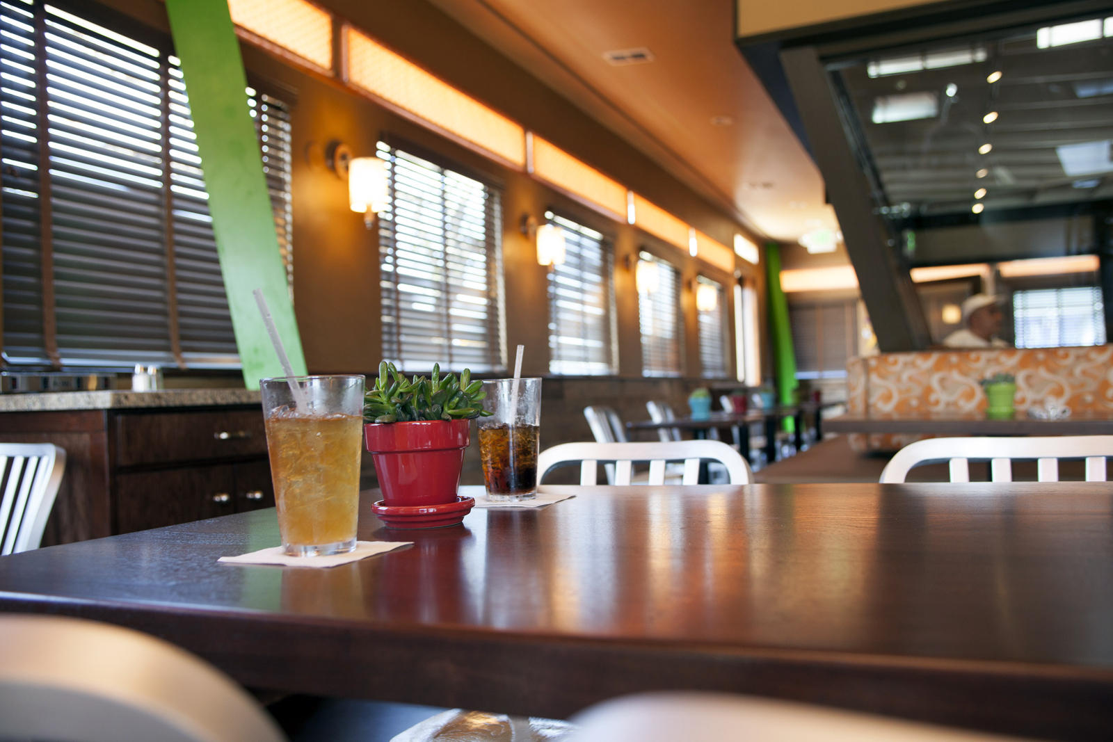 A table in the dining room